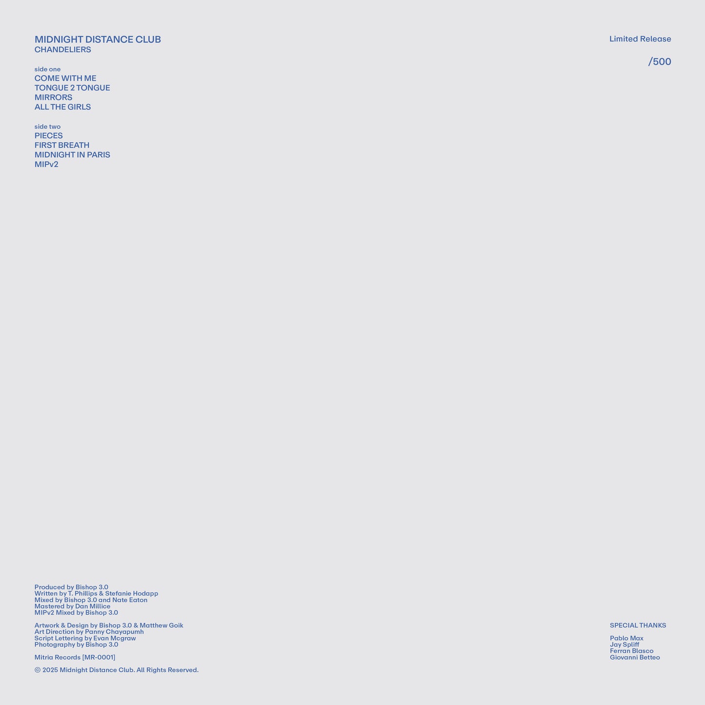 Midnight Distance Club – Chandeliers (12” Vinyl)